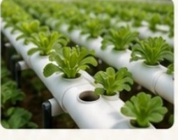 Hydroponic channels with leafy greens