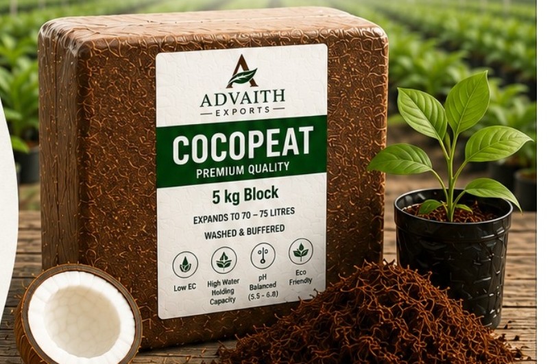 5 kg washed and buffered cocopeat block