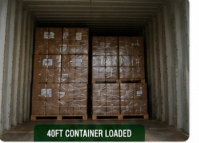 40 ft container fully loaded with cocopeat pallets